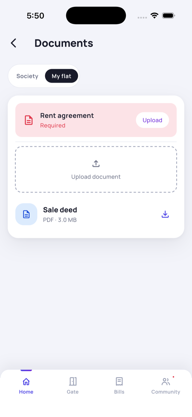 My flat documents