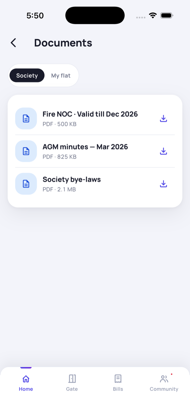 Society documents
