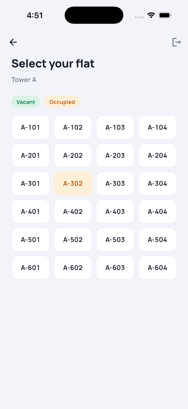 Select your flat
