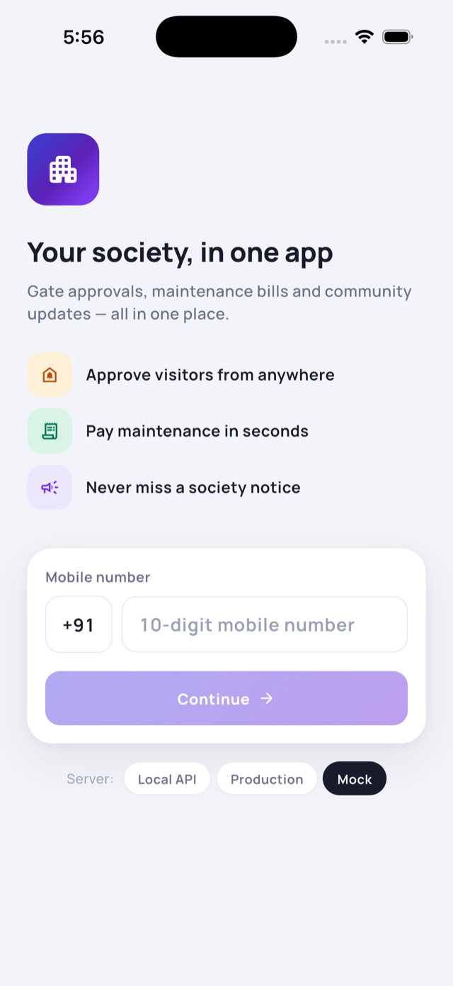 Socnivo welcome screen